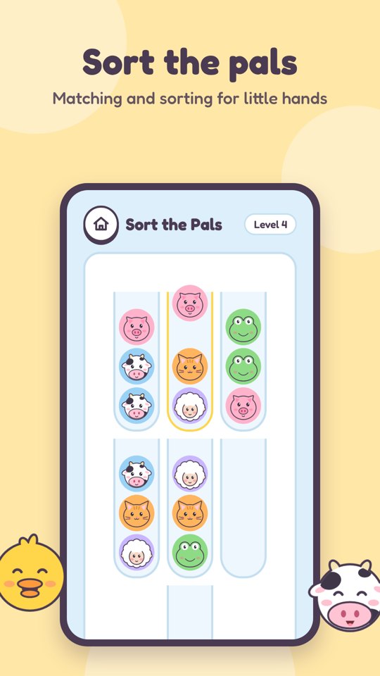 Sort the Pals: put matching animals in the same tube